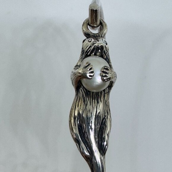 Pat Pearlman Otter Cuff Bracelet. Sterling Silver. White Pearl-NWOT - Picture 2 of 4